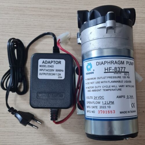 Bơm tăng áp Headon HF-8377 24V kết hợp với Bộ đổi nguồn 24V (nhập khẩu Taiwan) sẽ cho hiệu suất tối đa